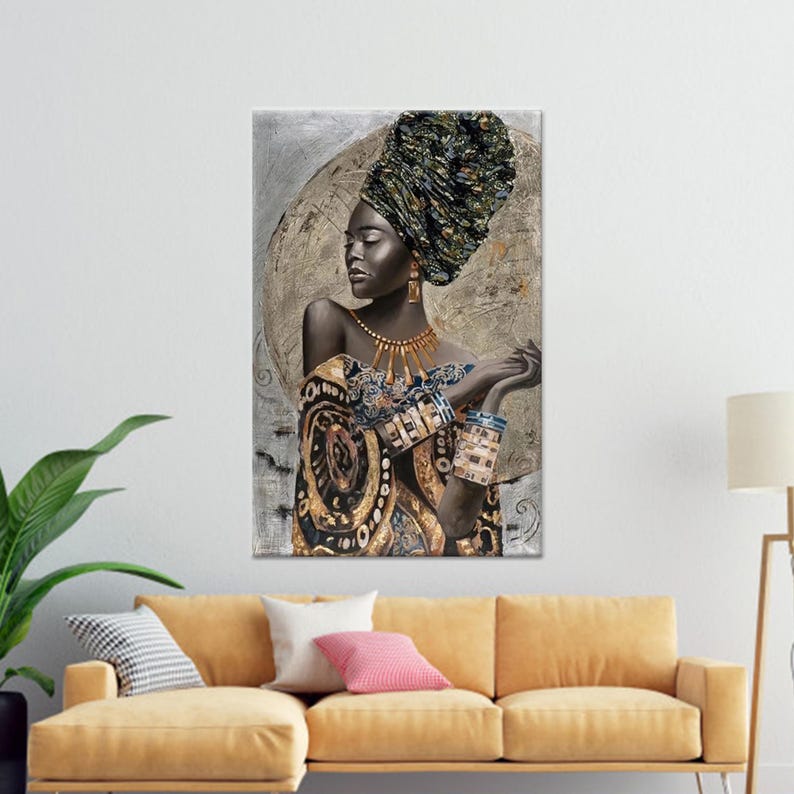 Girl Room Art Decor,African Artwork,African Woman Art,Fashion Poster,Large Glass Wall Art,3D Wall Art,Canvas Wall Art,Wall Art Prints,Halloween Decor Art,Personalized Gifts,Kitchen Decor Art,Large Wall Decor,3D Canvas,