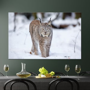 Personalized Gifts, Lynx Wolf Cat Art, Cat Glass Decor, Winter Glass Decor, Halloween Decor, Animal Art Decor, Personalized Gift For Her,