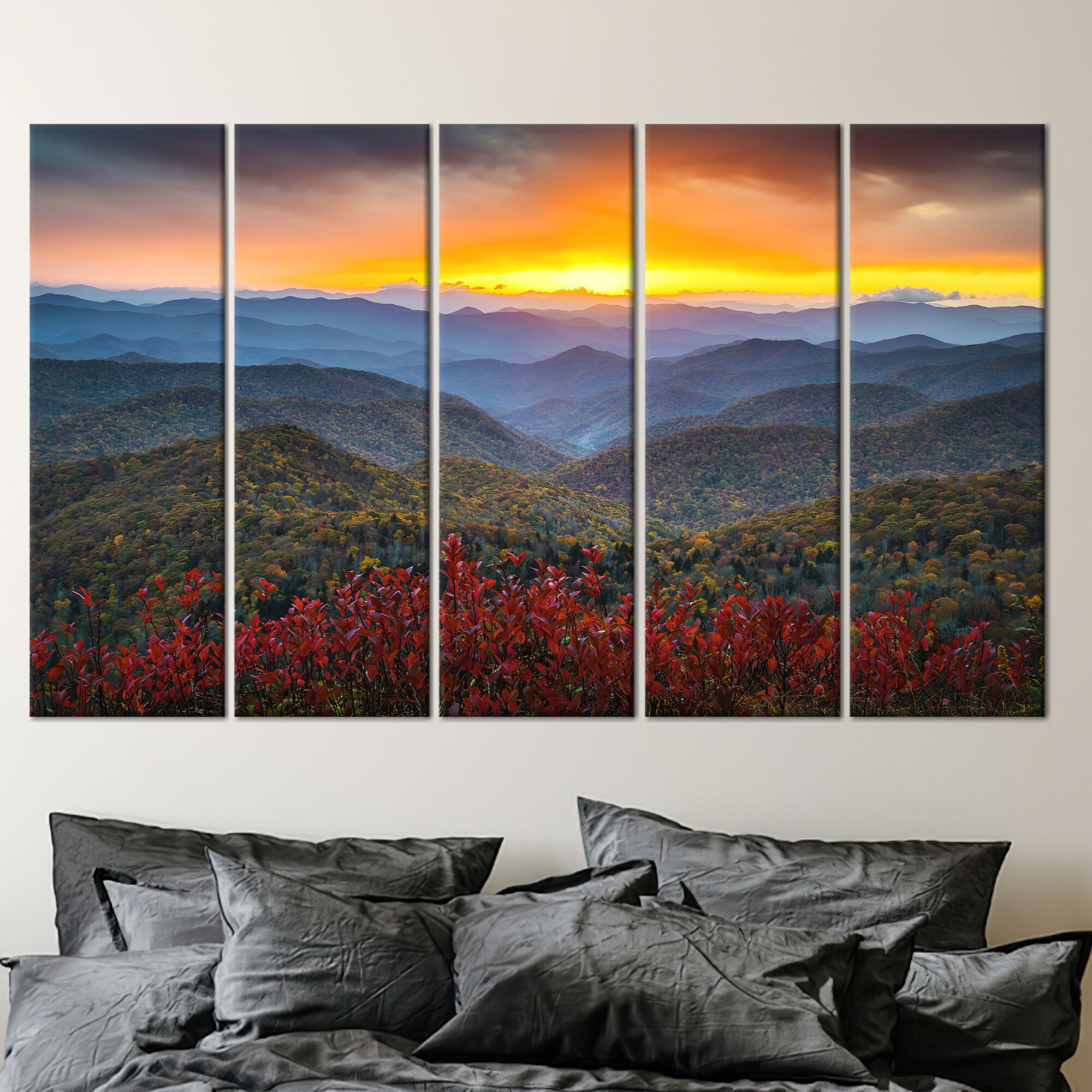 Blue Ridge Canvas Blue Ridge Parkway Mountain Landscape Canvas Wall Art - Etsy