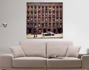 Girls in the Windows Art Glass, Ormond Gigli Canvas Print, Reproduction Wall Decoration, Modern Tempered Glass, Glass Art Gift,