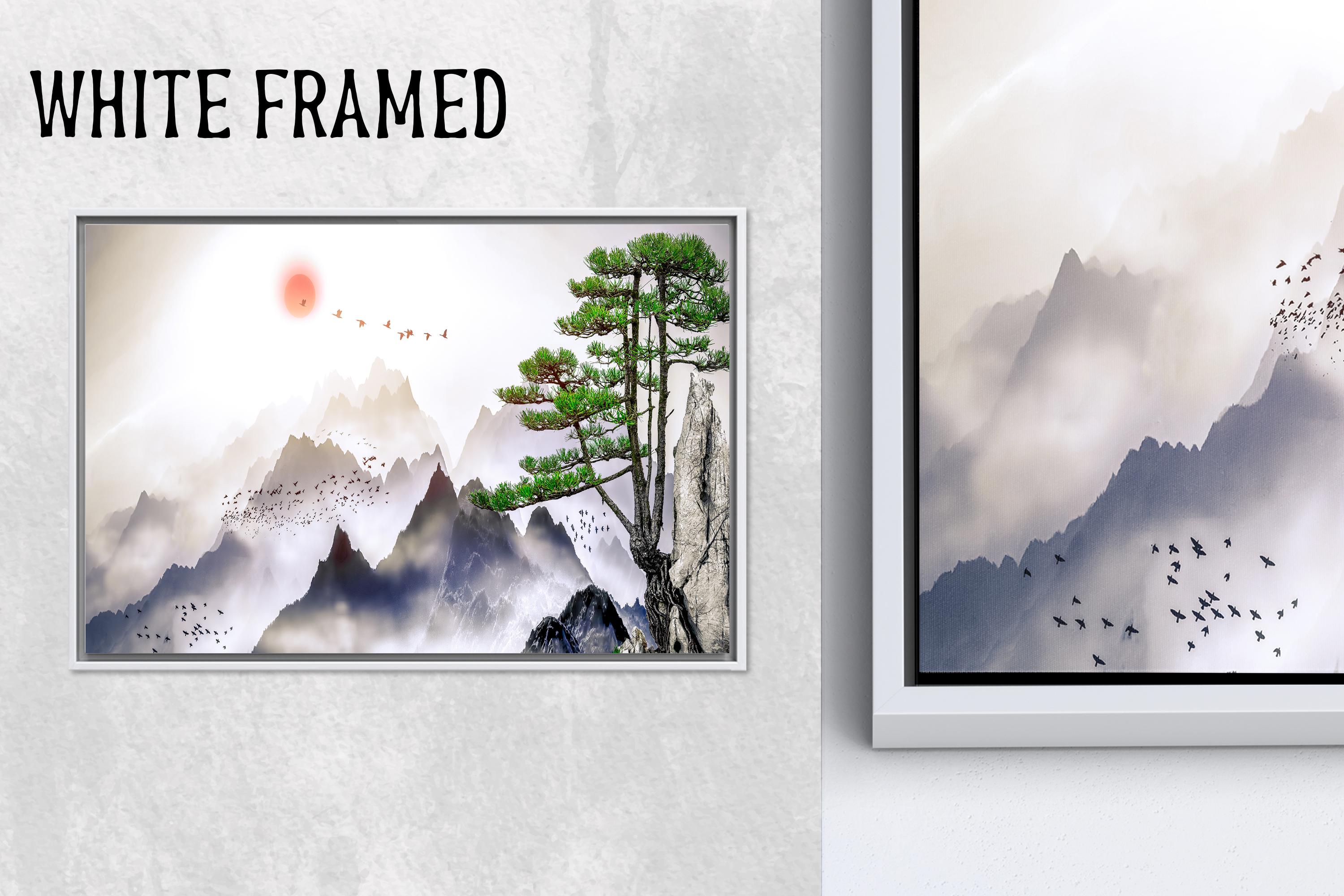 Japanese Mountain View Glass Wall Art: Landscape Poster - Etsy