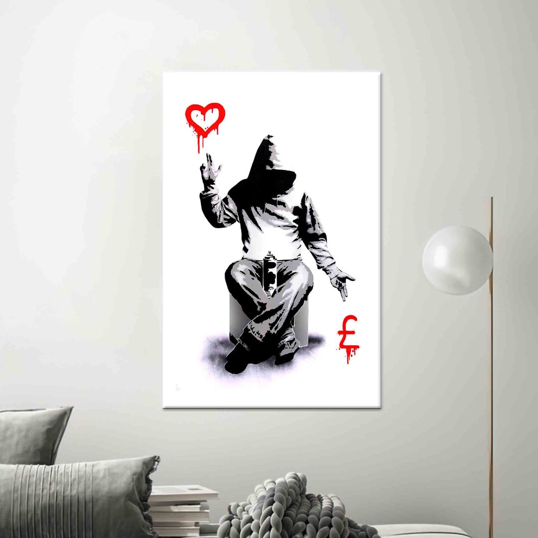 Banksy Love or Money Graffiti Art: Tempered Glass or Canvas - Etsy