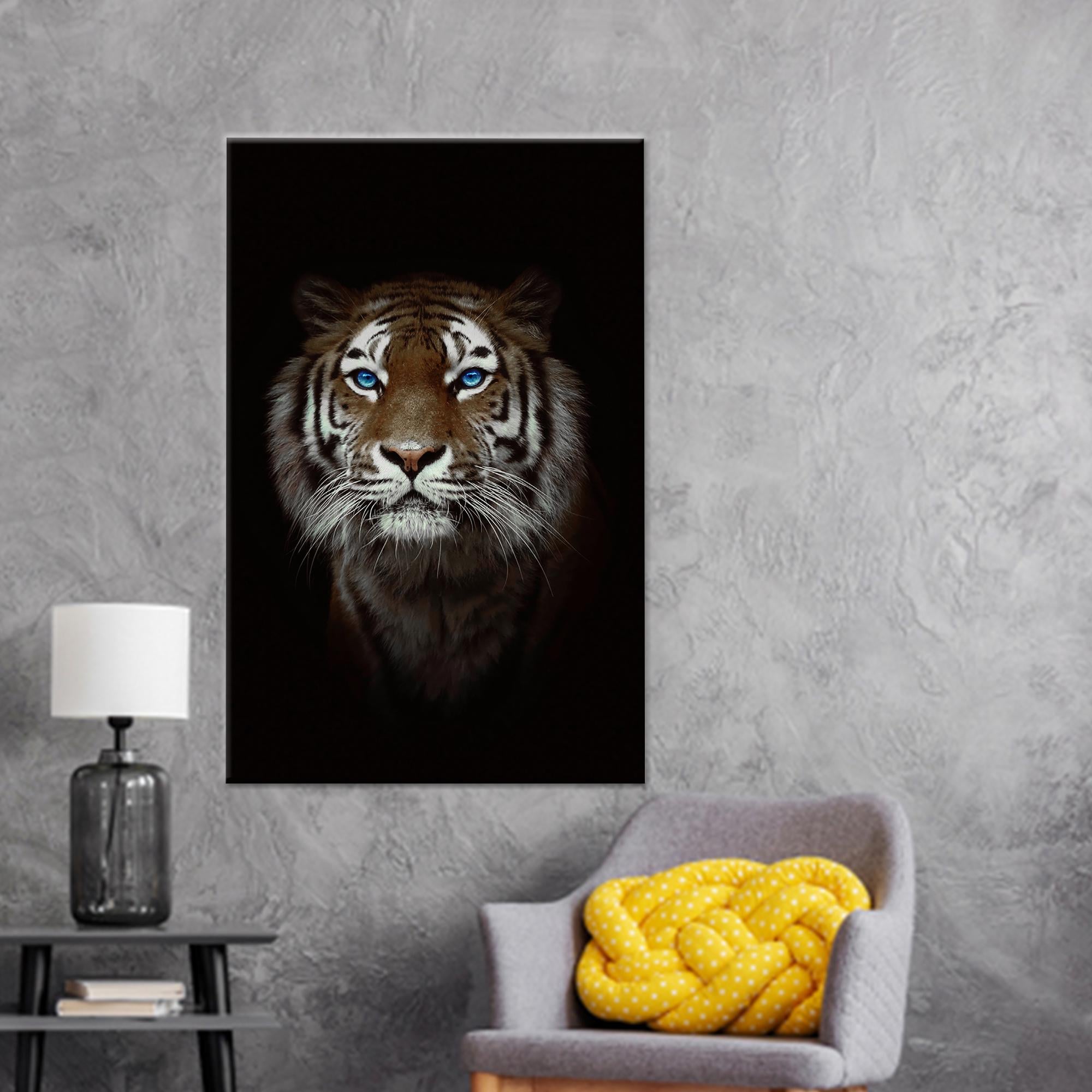 Animal Glass Decor, Bridesmaid Gift, Loft Art Glass, Modern Art Wall Decor, Blue Eyes Tiger Wall Art, Bridesmaid Gifts,