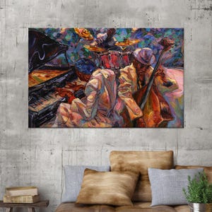 Jazz Musicians Glass Wall Art: Colorful Jazz Club Decor