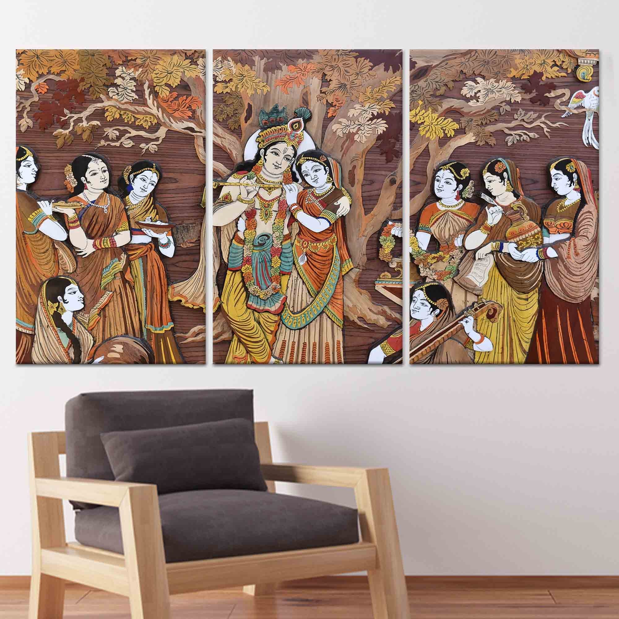 Radha Krishna Hindu Gods, Radha Krishna Canvas, Hindu Gods Wall Art