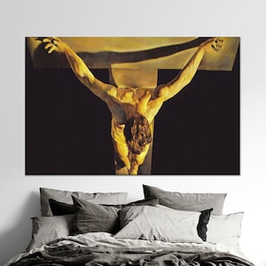 Salvador Dali Glass Decor, Christ Of Saint John Of The Cross Glass Wall Art, Dali Glass Wall Art, Famous Wall Decor,