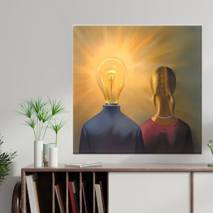 Vladimir Kush Glass Wall Art, Reproduction Glass, Bedroom Decor, Boho Wall Decor, Light Art Glass, Surreal Canvas, Large Decor Art,