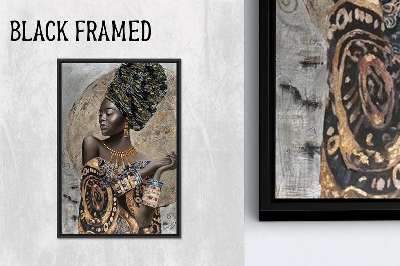 Girl Room Art Decor,African Artwork,African Woman Art,Fashion Poster,Large Glass Wall Art,Wedding Decor Art,Home Decor Canvas,3D Canvas,Large Wall Decor,Minimalist Wall Art,Office Decor Art,Personalized Gift,Bedroom Decor Art,