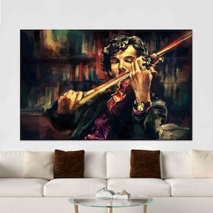 Violin Wall Art, Abstract Man Canvas Art, Gift For Violinist, Violinist Wall Decor, Modern Canvas, Man Cave, Tempered Glass, Circle Glass