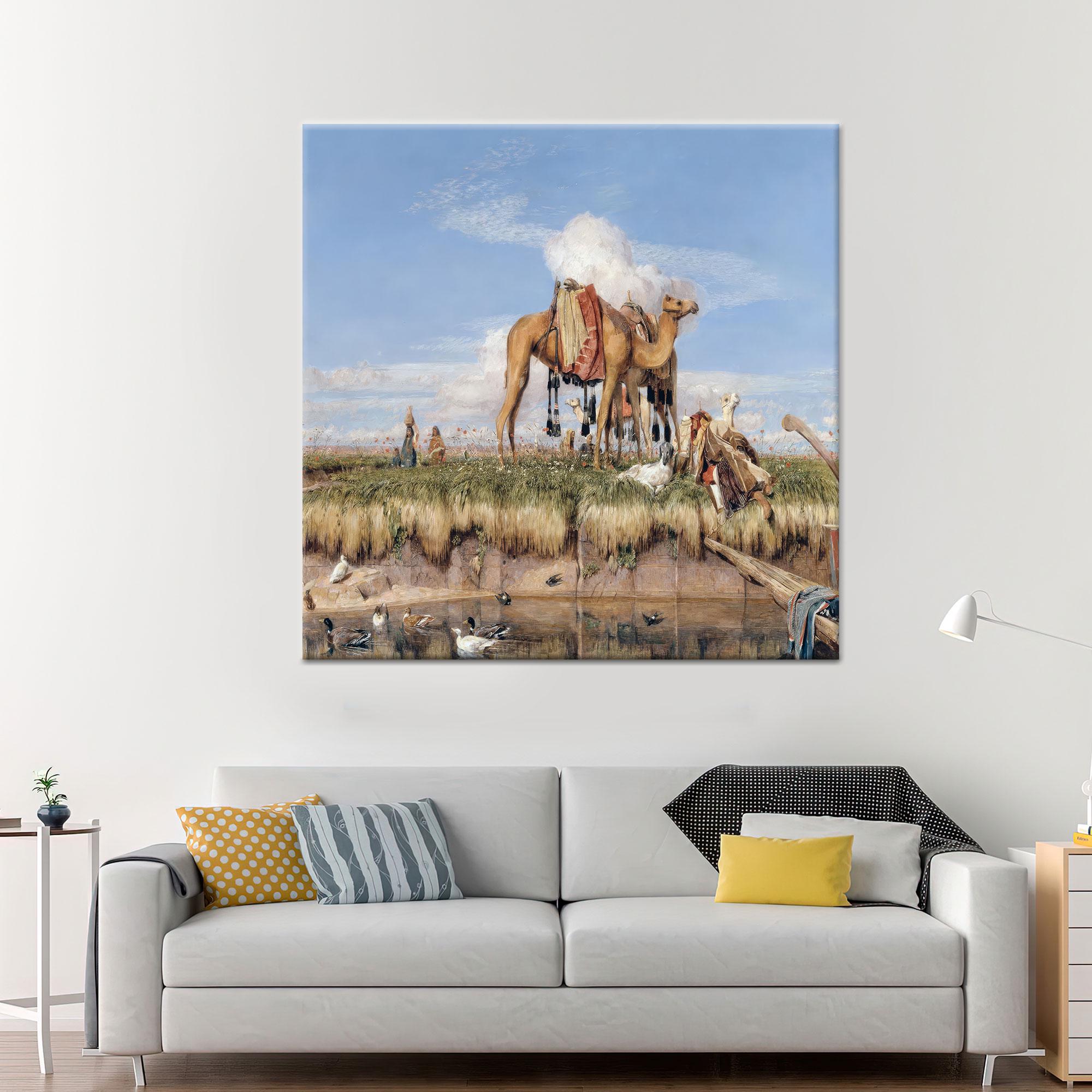 Bridesmaid Gift, John Frederick Lewis Canvas Gift, On the Banks of the Nile Art Canvas, Egypt Art, Reproduction Canvas Gift, 3D Wall Art,