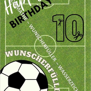 A4、直前の贈り物、お金の贈り物、10歳の誕生日、サッカー、自分で印刷