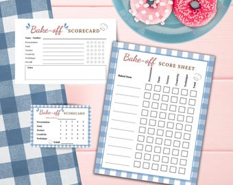 Bake Off Score Cards, Baking Contest Score Sheet, Bake off Ballots, Baking Competition Judges Scorecards, Taste Testing Baking Challenge