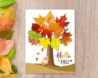 Hello Fall Tree Craft, Fall Leaf Craft, Fall Crafts for Kids, Fall Leaves Nature Craft, Preschool Autumn Activities, Daycare Activity