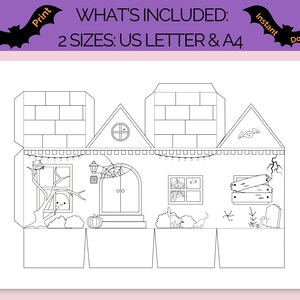 Haunted House Papercraft, 3D Paper House Template, Spooky Paper Houses ...