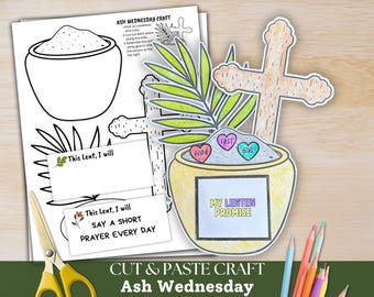 Ash Wednesday Craft, Catholic Lent Craft, Sunday School Craft, Lent for Kids Ministry, Lenten Promise, Lent Coloring Page Preschool Activity