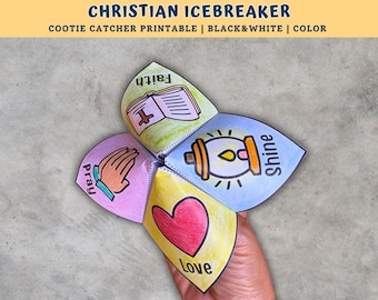 Christian Icebreaker Cootie Catcher Game, Children’s Ministry Classroom Activity, Sunday School Craft, VBS Activities, Church Games for Kids