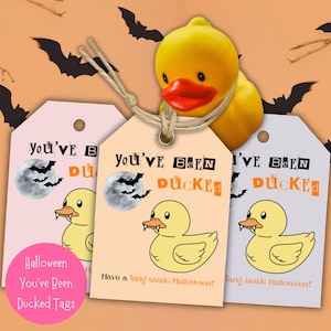Étiquettes d'Halloween Youve Been Duck, étiquettes de canard en caoutchouc, étiquettes de canard imprimables Halloween Vampire Duck, étiquettes d'escargot de voiture SUV, cartes d'esquive
