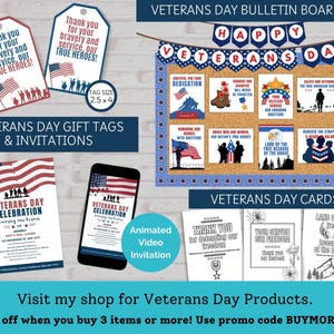 Happy Veterans Day kleurkaart, bedankt Veterans Day Craft, Memorial Day patriottische kaarten, militair pensioen cadeau, klas DIY-kaarten afbeelding 9
