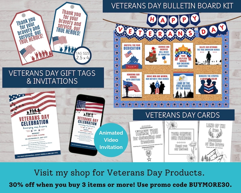 Happy Veterans Day kleurkaart, bedankt Veterans Day Craft, Memorial Day patriottische kaarten, militair pensioen cadeau, klas DIY-kaarten afbeelding 9