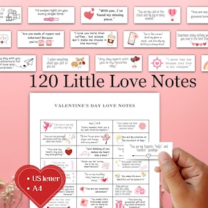 Valentines Day Printable Love Notes, Love Messages, Anniversary Gift, Message in a Bottle, DIY I Love You Lunchbox Notes, Love Notes Jar