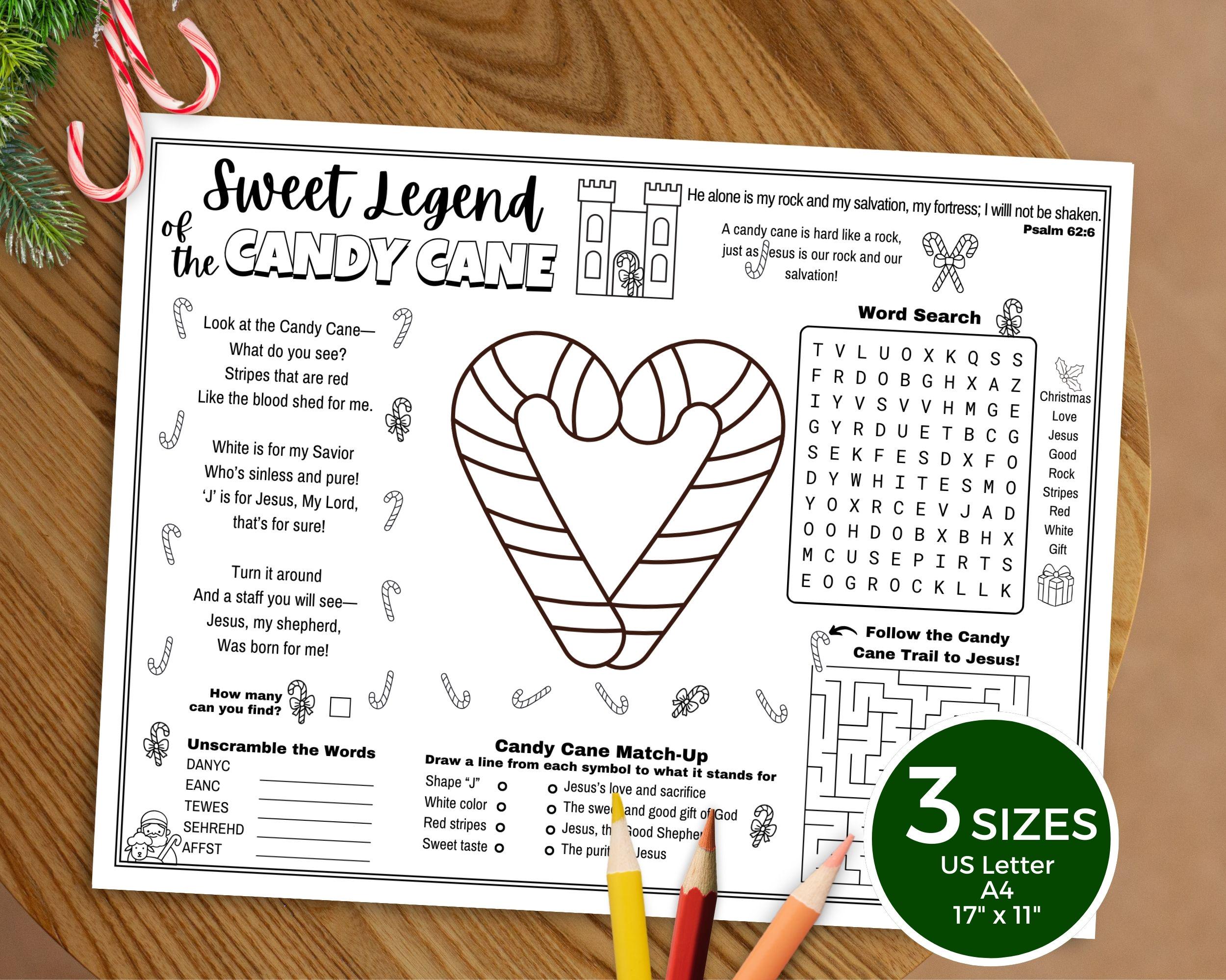 40 Candy Cane Crafts Kids Will Love 35 Legend of the Candy Cane Activity Placemat, Candy Cane Story of…