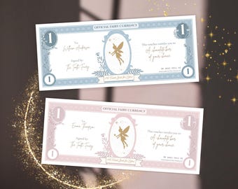 Tooth Fairy Money Printable, Tooth Fairy Gift, Lost Tooth Reward from the Tooth Fairy, Tooth Fairy Voucher, Tooth Fairy Note, Visit Keepsake