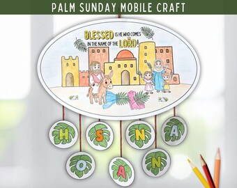 Palm Sunday Craft, Holy Week Craft for Kids, Sunday School Craft, Palm Sunday Activity, Jesus is King Easter Coloring, Catholic Homeschool