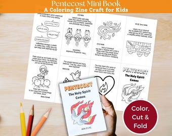 Pentecost Mini Book Printable, Holy Spirit Comes At Pentecost Craft For Kids, Day Of Pentecost Coloring Pages, Sunday School Lesson
