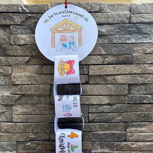 Nativity Story Christmas Countdown Chain, Bible Verse Advent Calendar ...