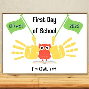 First Day of School Handprint Craft, Preschool Handprint, Craft For Toddler, Teacher Resource Back to School DIY Kids Craft, Memory Keepsake