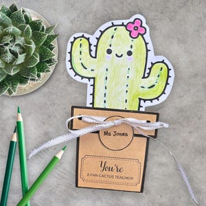Leraar waardering zelfgemaakte kaarten, DIY kleurkaart ambacht, bedankkaart leraar, laatste schooldag cactus cadeaukaartjes, hoofdcadeau