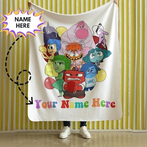 Personalized Inside Out, Its Okay to Feel all of the Feels,New Emotion Blanket, Joy, Anger, Envy, Anxiety, Lonely, Disgust,Sadness,Fear,Envy