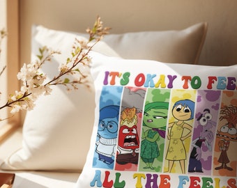 Inside Out Emotions Pillow, Personalized Kids Room Decor