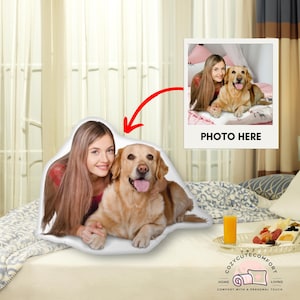 Personalized Pet Photo Pillow, 3D Photo Pillow, Pet lover gift, Dog Pillow, Pet Portrait Pillow, Photo pillow for pet, Pet Memorial Gift