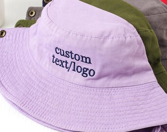 Custom hiking hat, travel hat, camping hat, summer hat,embroidered text, logo sun hat,group activity hat, outdoor,bucket hat