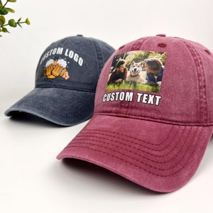 Custom Picture Print Hat Baseball Hat with Logo , Personalized Pet Photo Caps，Custom Picture Hat for Men and Women, Unique Gift Idea