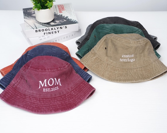 Embroidered Bucket Hat With Text, Logo, Personalized Vintage 