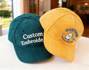 Personalized corduroy hats, custom embroidery corduroy baseball caps for men and women, winter warm hats, corduroy hat as a gift for mom,dad