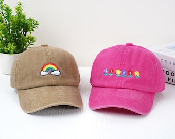 Customized children hats,embroidered text,logo baseball cap, personalized hat, washed hat,parent-child hats, birthday gift, Christmas gift