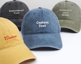 Embroidered text hats, personalized dad hats, baseball caps, bachelorette hats, new mom and dad, sorority hats, unisex baseball caps