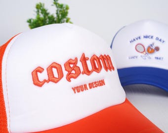 Gorras de camionero personalizadas, texto de su diseño, texto 3D, logotipo, gorras de camionero de espuma, gorras bordadas personalizadas, gorras de novia, regalos para nuevos papás y mamás.