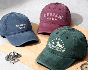 Embroidered text, 3D text, logo hat, personalized dad hat, bachelorette hat, custom hat, mom and dad gift, unisex baseball cap, holiday gift