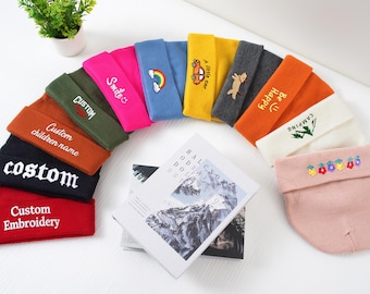 Custom-embroidered name beanies for newborn, adult hat, children name hat, toddler hat, newborn hat, baby shower gift, Christmas gift