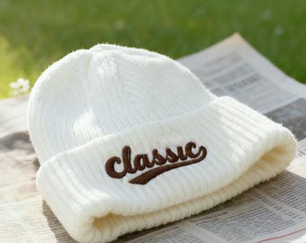 Embroidered winter hat, custom logo/text warm hat, custom winter hat, classic winter hat, knitted hat, Beanies, Christmas, outdoor activitie