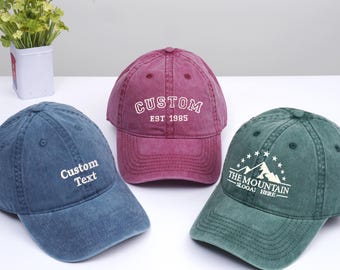 Embroidered text, 3D text, logo hat, personalized dad hat, bachelorette hat, custom hat, mom and dad gift, unisex baseball cap, holiday gift