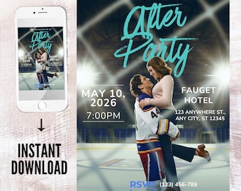 Off Campus Party Invitation, Editable Template, Hockey Romance, BookTok Party Invitation, Canva Digital Download