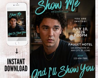 Cocktail Party Invitation, Editable Canva Template, Off Cmapus Bar Evite, BookTok Hockey Romance Invite, Digital Download Phone Invite