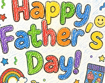 Printable Father's Day Card From Daughter or Son, Kids Coloring Card, All About My Dad Questionnaire, Foldable Card, Handmade Style