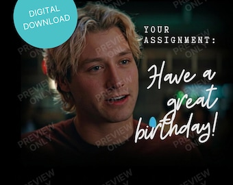 Birthday Text JPG, Downloadable JPG Card, Instant Download, Didn't Complete The Assignment, Text JPG, Off Campus, Dean Di Laurentis, Meme