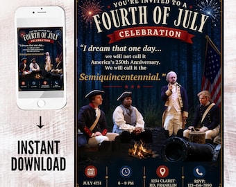 Funny Semiquincentennial (250 years) Invite, Sesquicentennial-ish, 4th of July Digital Invite